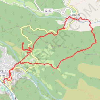Itinéraire Fillols par le Col de Juell, distance, dénivelé, altitude, carte, profil, trace GPS