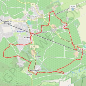 Itinéraire Margaux, distance, dénivelé, altitude, carte, profil, trace GPS