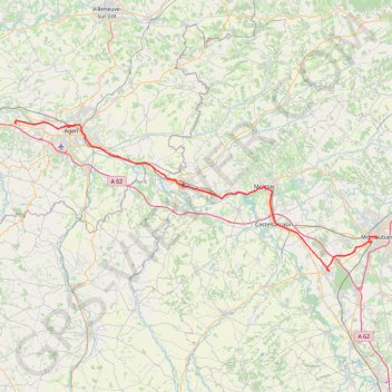 Itinéraire Sérignac sur Garonne Montauban, distance, dénivelé, altitude, carte, profil, trace GPS