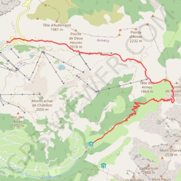 Itinéraire La Tête des Annes, distance, dénivelé, altitude, carte, profil, trace GPS