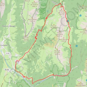 Itinéraire Tour de l'Arcalod, distance, dénivelé, altitude, carte, profil, trace GPS
