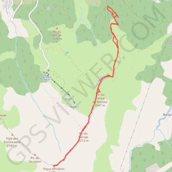 Itinéraire Pique d'endron, distance, dénivelé, altitude, carte, profil, trace GPS