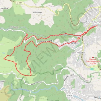 Itinéraire Châtel-Guyon - Montaclier, distance, dénivelé, altitude, carte, profil, trace GPS
