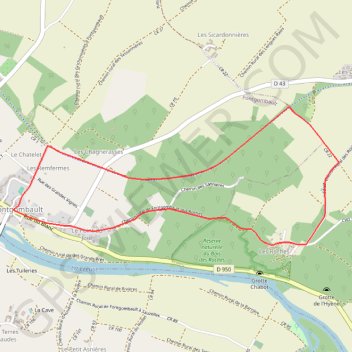 Itinéraire Le village des Roches - Fontgombault, distance, dénivelé, altitude, carte, profil, trace GPS
