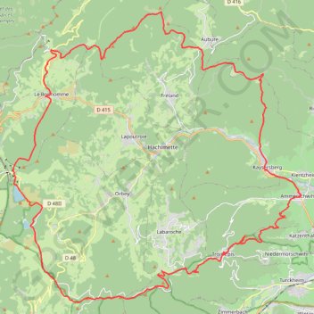 Itinéraire Durch die Hochvogesen zum Lac Blanc, distance, dénivelé, altitude, carte, profil, trace GPS