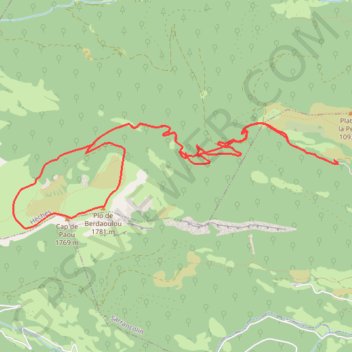 Itinéraire Plo de Berdaoulou, distance, dénivelé, altitude, carte, profil, trace GPS