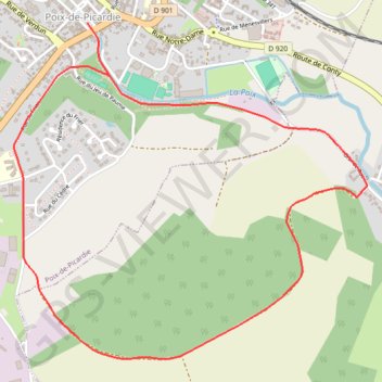 Itinéraire Promenade le long des bois - Poix-de-Picardie, distance, dénivelé, altitude, carte, profil, trace GPS