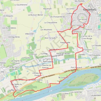 Itinéraire Sud Ouest Fondettes, distance, dénivelé, altitude, carte, profil, trace GPS
