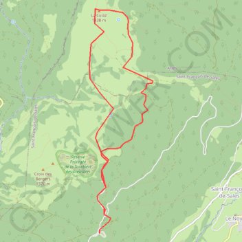 Itinéraire Saint François de Salle les Bauges René, distance, dénivelé, altitude, carte, profil, trace GPS