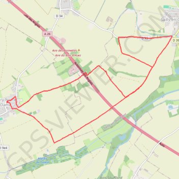 Itinéraire Boiry-Notre-Dame - les Bonnettes - Sailly, distance, dénivelé, altitude, carte, profil, trace GPS