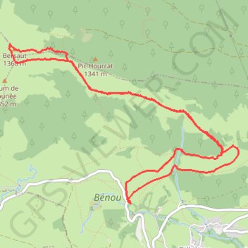 Itinéraire Pic Bersaut - Bilhères au Benou, distance, dénivelé, altitude, carte, profil, trace GPS