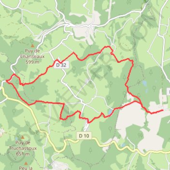 Itinéraire À l'Ouest de Felletin, distance, dénivelé, altitude, carte, profil, trace GPS