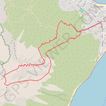 Itinéraire SICILE - PEDESTRE - Îles Éoliennes - Stromboli - Ascension du volcan, distance, dénivelé, altitude, carte, profil, trace GPS