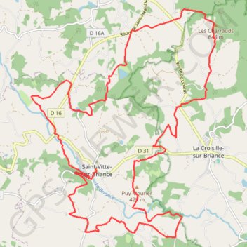 Itinéraire Les mines d'or de la forêt de Champ Vert - Saint-Vitte-sur-Briance, distance, dénivelé, altitude, carte, profil, trace GPS