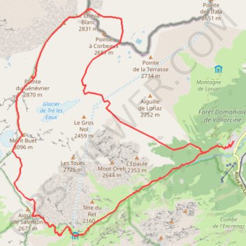 Itinéraire Mont_Buet, distance, dénivelé, altitude, carte, profil, trace GPS