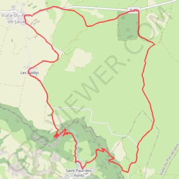 Itinéraire Du Viala du Pas de Jaux à Saint-Paul-des-Fonts, distance, dénivelé, altitude, carte, profil, trace GPS