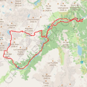 Itinéraire Pont d'espagne au refuge Wallon, distance, dénivelé, altitude, carte, profil, trace GPS