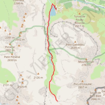 Itinéraire Le Cirque d'Estaubé, distance, dénivelé, altitude, carte, profil, trace GPS