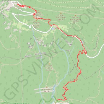 Itinéraire Beuda - nostre mare dem mont, distance, dénivelé, altitude, carte, profil, trace GPS