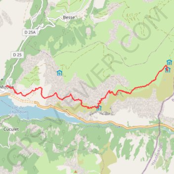 Itinéraire Itinéraire de Mizoën à Refuge des Mouterres, distance, dénivelé, altitude, carte, profil, trace GPS