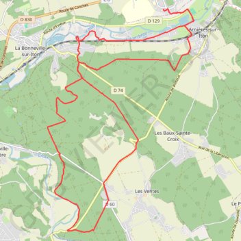 Itinéraire Circuit VTT Technique en Forêt d'Evreux, distance, dénivelé, altitude, carte, profil, trace GPS