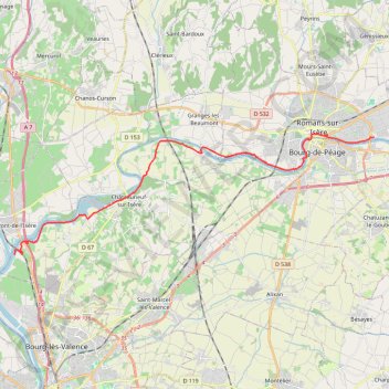 Itinéraire 16 romans sur isere - pont isere 24, distance, dénivelé, altitude, carte, profil, trace GPS