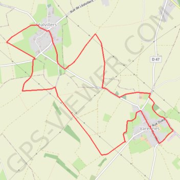 Itinéraire Circuit d'ech bon dieu à beudet et d'yavilé - Varennes, distance, dénivelé, altitude, carte, profil, trace GPS