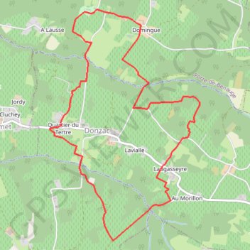 Itinéraire Boucle autour de Donzac, distance, dénivelé, altitude, carte, profil, trace GPS