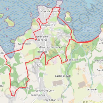 Itinéraire TRK1, distance, dénivelé, altitude, carte, profil, trace GPS