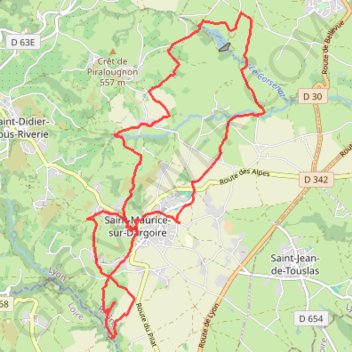 Itinéraire Saint-Maurice sur Dargoire, distance, dénivelé, altitude, carte, profil, trace GPS