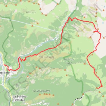 Itinéraire L'Authion - Roquebillière, distance, dénivelé, altitude, carte, profil, trace GPS