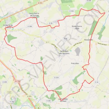Itinéraire 2 - JR Parcours 32km, distance, dénivelé, altitude, carte, profil, trace GPS
