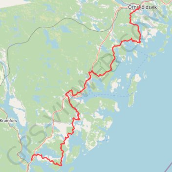 Itinéraire The High Coast Trail, distance, dénivelé, altitude, carte, profil, trace GPS