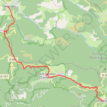 Itinéraire Chemin de Saint Guilhem - Etape 4, distance, dénivelé, altitude, carte, profil, trace GPS