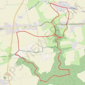 Itinéraire Babylone - Mélamare, distance, dénivelé, altitude, carte, profil, trace GPS