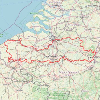Itinéraire Vlaanderenroute, distance, dénivelé, altitude, carte, profil, trace GPS