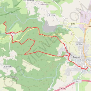 Itinéraire La pierre branlante - Combronde, distance, dénivelé, altitude, carte, profil, trace GPS