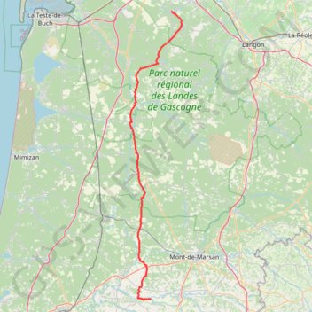 Itinéraire De Saucats à Toulouzette, distance, dénivelé, altitude, carte, profil, trace GPS