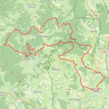 Itinéraire La Dracéenne - Dracy-Saint-Loup, distance, dénivelé, altitude, carte, profil, trace GPS