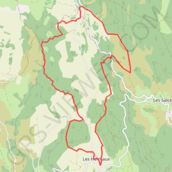 Itinéraire Les Hermaux, distance, dénivelé, altitude, carte, profil, trace GPS