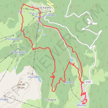 Itinéraire Les Karellis, distance, dénivelé, altitude, carte, profil, trace GPS