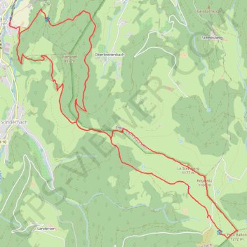 Itinéraire De Metzeral au Petit Ballon, distance, dénivelé, altitude, carte, profil, trace GPS