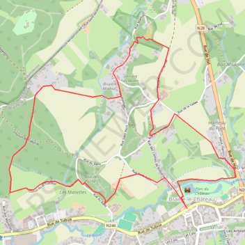 Itinéraire Promenade médiévale à Braine-le-Château, distance, dénivelé, altitude, carte, profil, trace GPS
