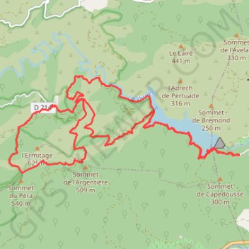 Itinéraire La Mole-Barrage et chartreuse de La Verne, distance, dénivelé, altitude, carte, profil, trace GPS