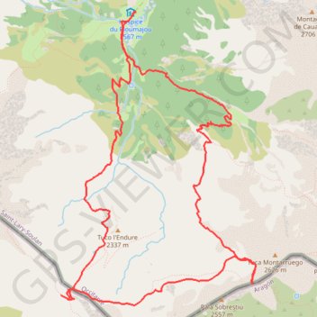Itinéraire Ports de Plan et d'Oudissétou, distance, dénivelé, altitude, carte, profil, trace GPS