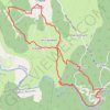 Itinéraire Chapias, la tour, Labeaume et retour par les Gorges de la Baume, distance, dénivelé, altitude, carte, profil, trace GPS