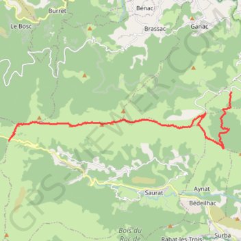 Itinéraire La Barguillère (Rocher de Batail) du Prat d'Albis au col de Port, distance, dénivelé, altitude, carte, profil, trace GPS