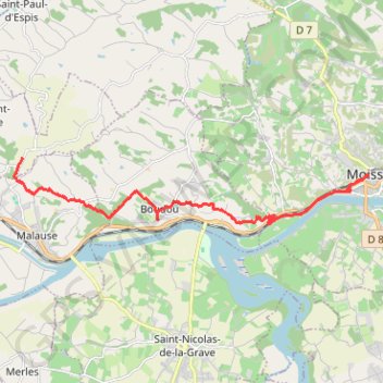 Itinéraire Compostelle étape oissac-Saint Vincent Lespinasse, distance, dénivelé, altitude, carte, profil, trace GPS