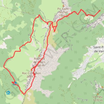 Itinéraire Tour du Cornafion depuis Saint ange (Vercors), distance, dénivelé, altitude, carte, profil, trace GPS