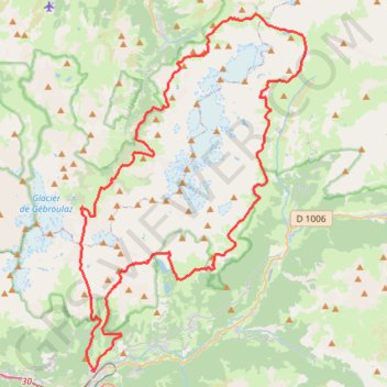 Itinéraire Tour glaciers Vanoise départ Modane, distance, dénivelé, altitude, carte, profil, trace GPS